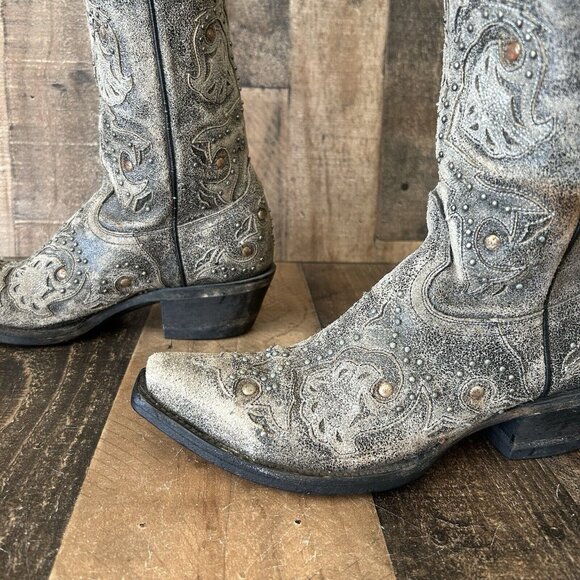 Lucchese M5730 Snip Toe Studded Western Cowboy Boots Womens 6.5 B - Picture 9 of 12